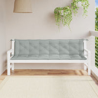 Thumbnail for Gartenbank-Auflagen 2 Stk. Melange Hellgrau 200x50x7 cm Stoff