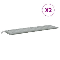 Thumbnail for Gartenbank-Auflagen 2 Stk. Melange Hellgrau 200x50x7 cm Stoff