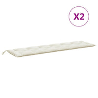 Thumbnail for Gartenbank-Auflagen 2 Stk. Melange Creme 200x50x7 cm Stoff
