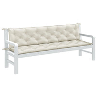 Thumbnail for Gartenbank-Auflagen 2 Stk. Melange Creme 200x50x7 cm Stoff