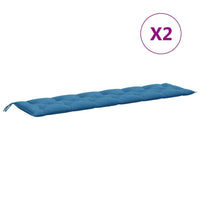 Thumbnail for Gartenbank-Auflagen 2 Stk. Melange Blau 200x50x7 cm Stoff