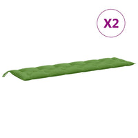 Thumbnail for Gartenbank-Auflagen 2 Stk. Melange Grün 200x50x7 cm Stoff