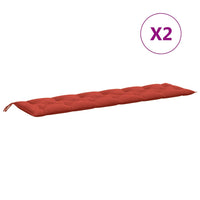 Thumbnail for Gartenbank-Auflagen 2 Stk. Melange Rot 200x50x7 cm Stoff
