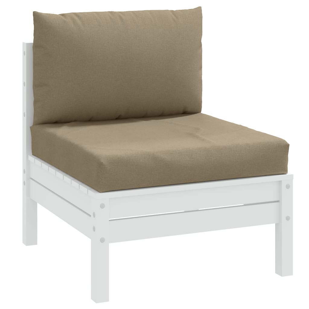 Palettenkissen 2-tlg. Melange Taupe Stoff