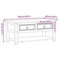 Thumbnail for Couchtisch mit Schubladen Corona 100x48x45 cm Massivholz Kiefer