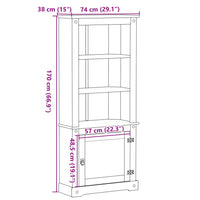 Thumbnail for Highboard Corona 74x38x170 cm Massivholz Kiefer