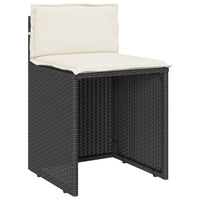 Thumbnail for 3-tlg. Bistro-Set mit Kissen Schwarz Poly Rattan