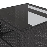 Thumbnail for 3-tlg. Bistro-Set mit Kissen Schwarz Poly Rattan
