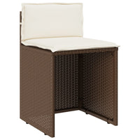 Thumbnail for 3-tlg. Bistro-Set mit Kissen Braun Poly Rattan