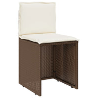 Thumbnail for 3-tlg. Bistro-Set mit Kissen Braun Poly Rattan