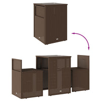 Thumbnail for 3-tlg. Bistro-Set mit Kissen Braun Poly Rattan