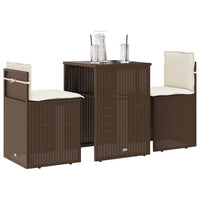 Thumbnail for 3-tlg. Bistro-Set mit Kissen Braun Poly Rattan