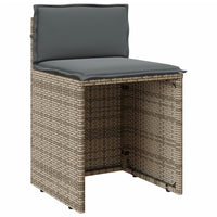 Thumbnail for 3-tlg. Bistro-Set mit Kissen Grau Poly Rattan
