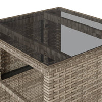 Thumbnail for 3-tlg. Bistro-Set mit Kissen Grau Poly Rattan
