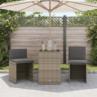 Thumbnail for 3-tlg. Bistro-Set mit Kissen Beige Poly Rattan