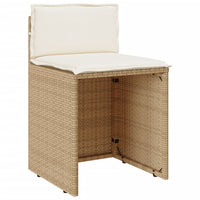 Thumbnail for 3-tlg. Bistro-Set mit Kissen Beige Poly Rattan