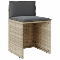 Thumbnail for 3-tlg. Bistro-Set mit Kissen Hellgrau Poly Rattan
