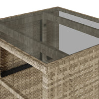 Thumbnail for 3-tlg. Bistro-Set mit Kissen Hellgrau Poly Rattan