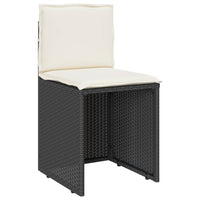 Thumbnail for 3-tlg. Bistro-Set mit Kissen Schwarz Poly Rattan