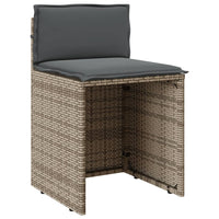 Thumbnail for 3-tlg. Bistro-Set mit Kissen Grau Poly Rattan