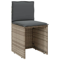 Thumbnail for 3-tlg. Bistro-Set mit Kissen Grau Poly Rattan