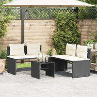 Thumbnail for 4-tlg. Garten-Sofagarnitur mit Kissen Schwarz Poly Rattan