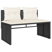 Thumbnail for 4-tlg. Garten-Sofagarnitur mit Kissen Schwarz Poly Rattan