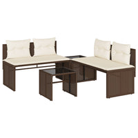 Thumbnail for 4-tlg. Garten-Sofagarnitur mit Kissen Braun Poly Rattan