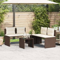 Thumbnail for 4-tlg. Garten-Sofagarnitur mit Kissen Braun Poly Rattan