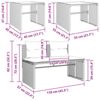 Thumbnail for 4-tlg. Garten-Sofagarnitur mit Kissen Braun Poly Rattan