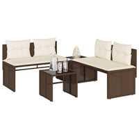 Thumbnail for 4-tlg. Garten-Sofagarnitur mit Kissen Braun Poly Rattan