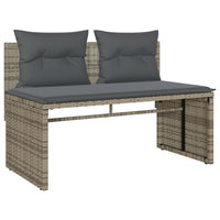 Thumbnail for 4-tlg. Garten-Sofagarnitur mit Kissen Grau Poly Rattan