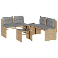 Thumbnail for 4-tlg. Garten-Sofagarnitur mit Kissen Beige Poly Rattan