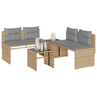 Thumbnail for 4-tlg. Garten-Sofagarnitur mit Kissen Beige Poly Rattan