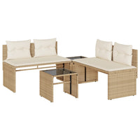 Thumbnail for 4-tlg. Garten-Sofagarnitur mit Kissen Beige Poly Rattan