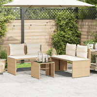 Thumbnail for 4-tlg. Garten-Sofagarnitur mit Kissen Beige Poly Rattan