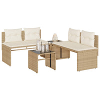 Thumbnail for 4-tlg. Garten-Sofagarnitur mit Kissen Beige Poly Rattan