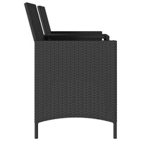 Thumbnail for Gartensofa 2-Sitzer mit Tisch und Kissen Schwarz Poly Rattan