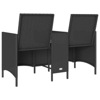 Thumbnail for Gartensofa 2-Sitzer mit Tisch und Kissen Schwarz Poly Rattan
