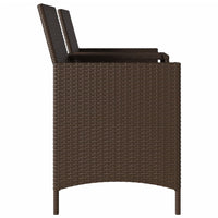 Thumbnail for Gartensofa 2-Sitzer mit Tisch und Kissen Braun Poly Rattan