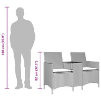 Thumbnail for Gartensofa 2-Sitzer mit Tisch und Kissen Beige Poly Rattan