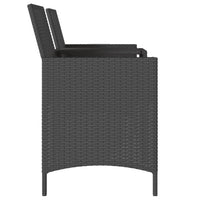 Thumbnail for Gartensofa 2-Sitzer mit Tisch und Hockern Schwarz Poly Rattan