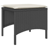 Thumbnail for Gartensofa 2-Sitzer mit Tisch und Hockern Schwarz Poly Rattan