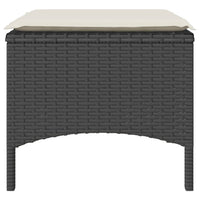 Thumbnail for Gartensofa 2-Sitzer mit Tisch und Hockern Schwarz Poly Rattan