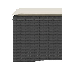 Thumbnail for Gartensofa 2-Sitzer mit Tisch und Hockern Schwarz Poly Rattan