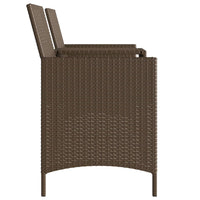 Thumbnail for Gartensofa 2-Sitzer mit Tisch und Hockern Braun Poly Rattan