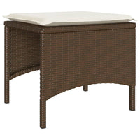 Thumbnail for Gartensofa 2-Sitzer mit Tisch und Hockern Braun Poly Rattan