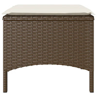 Thumbnail for Gartensofa 2-Sitzer mit Tisch und Hockern Braun Poly Rattan