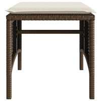 Thumbnail for Gartensofa 2-Sitzer mit Tisch und Hockern Braun Poly Rattan