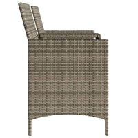 Thumbnail for Gartensofa 2-Sitzer mit Tisch und Hockern Grau Poly Rattan